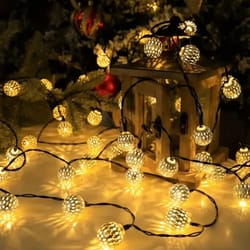 solar moroccan fairy string lights waterproof boho lantern outdoor decor