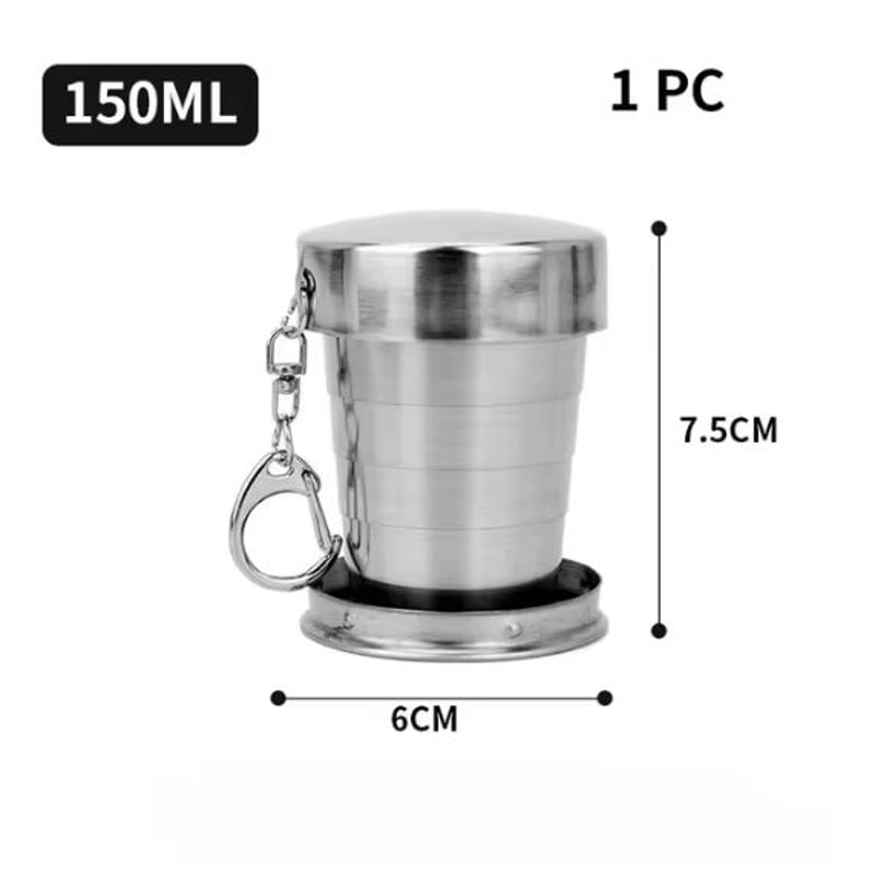 Portable Stainless Steel Folding Cup Telescopic Collapsible Travel Mug 7