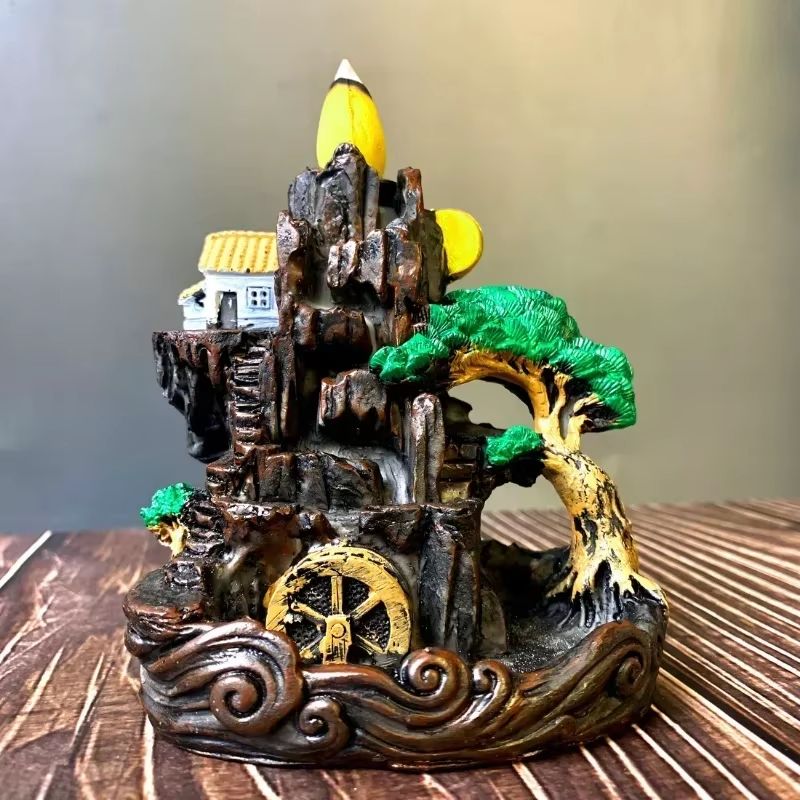 Resin Waterfall Backflow Incense Burner Romantic Smoke Flow Decor 2