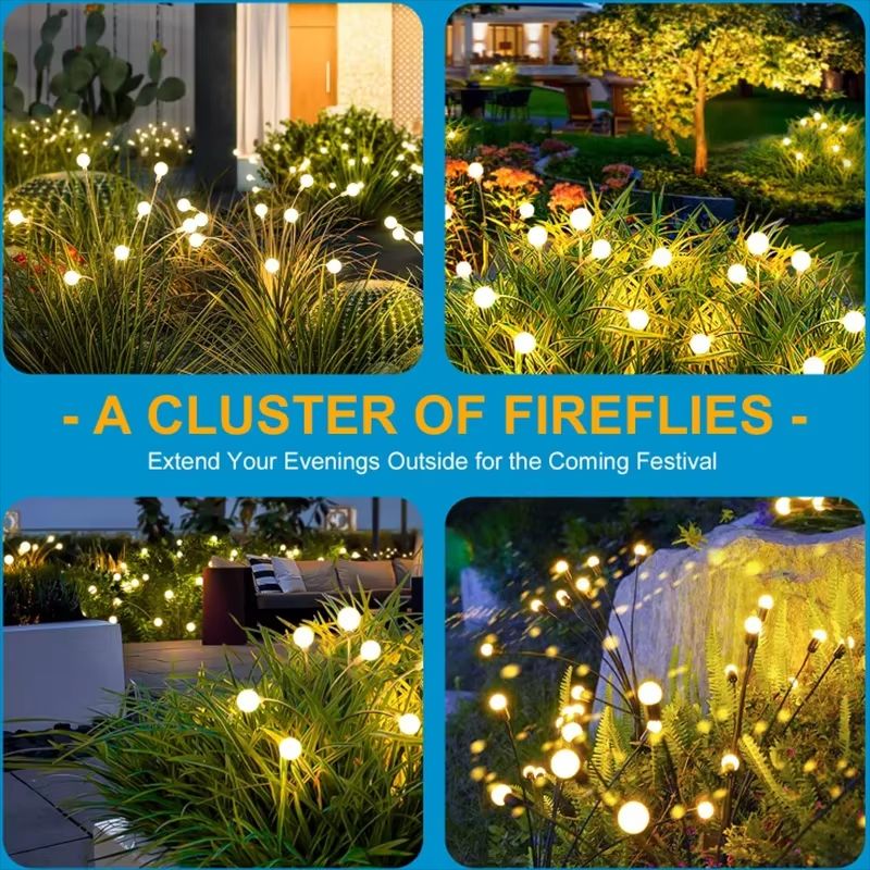 Solar Firefly Garden Lights Swaying Waterproof LED Landscape Decor 3