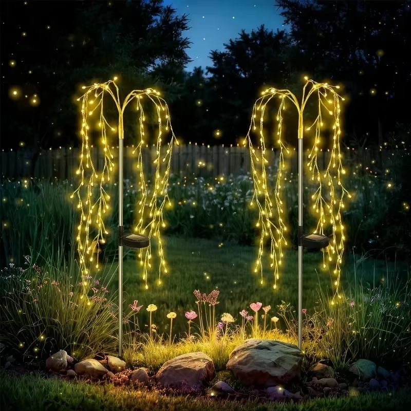 Solar Firework Garden Lights Waterproof LED Starburst Outdoor Decor 1