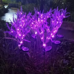 solar lavender flower garden lights waterproof led landscape decor
