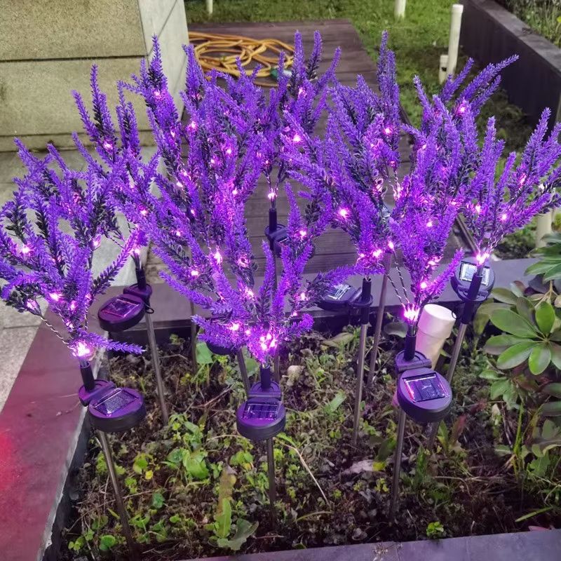 Solar Lavender Flower Garden Lights Waterproof LED Landscape Decor 2