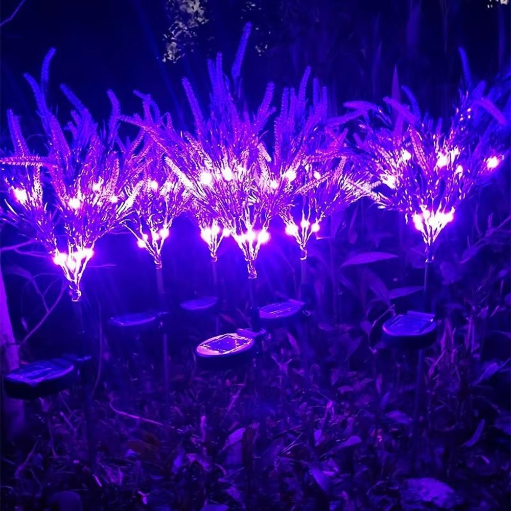 Solar Lavender Flower Garden Lights Waterproof LED Landscape Decor 3