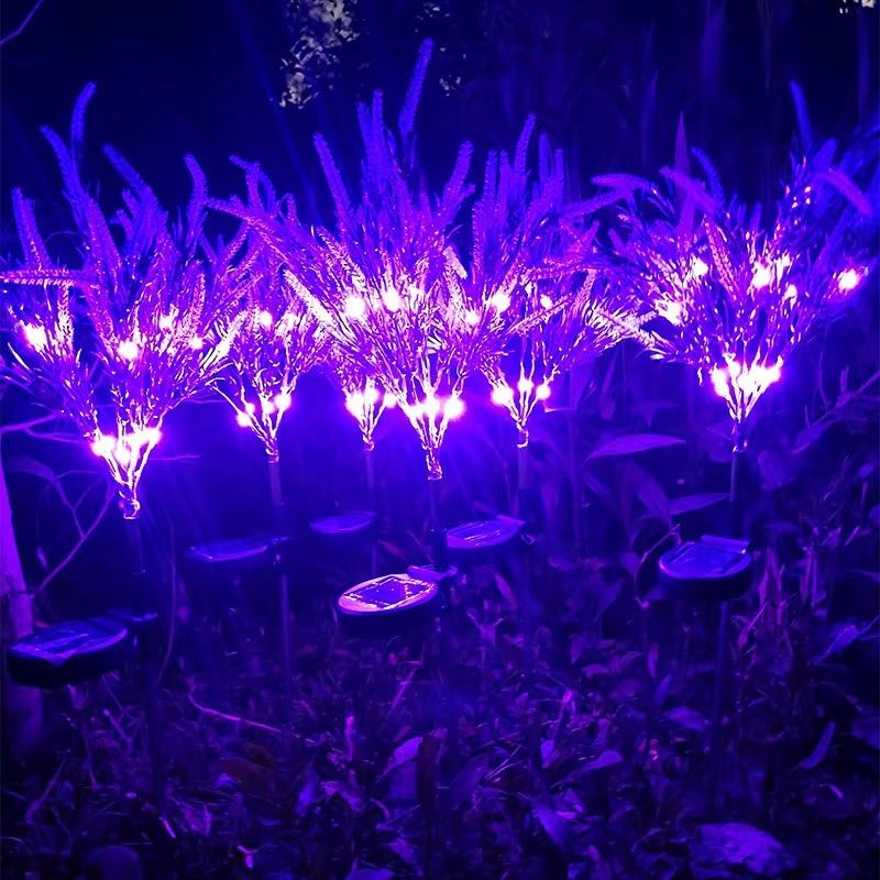 Solar Lavender Flower Garden Lights Waterproof LED Landscape Decor 3