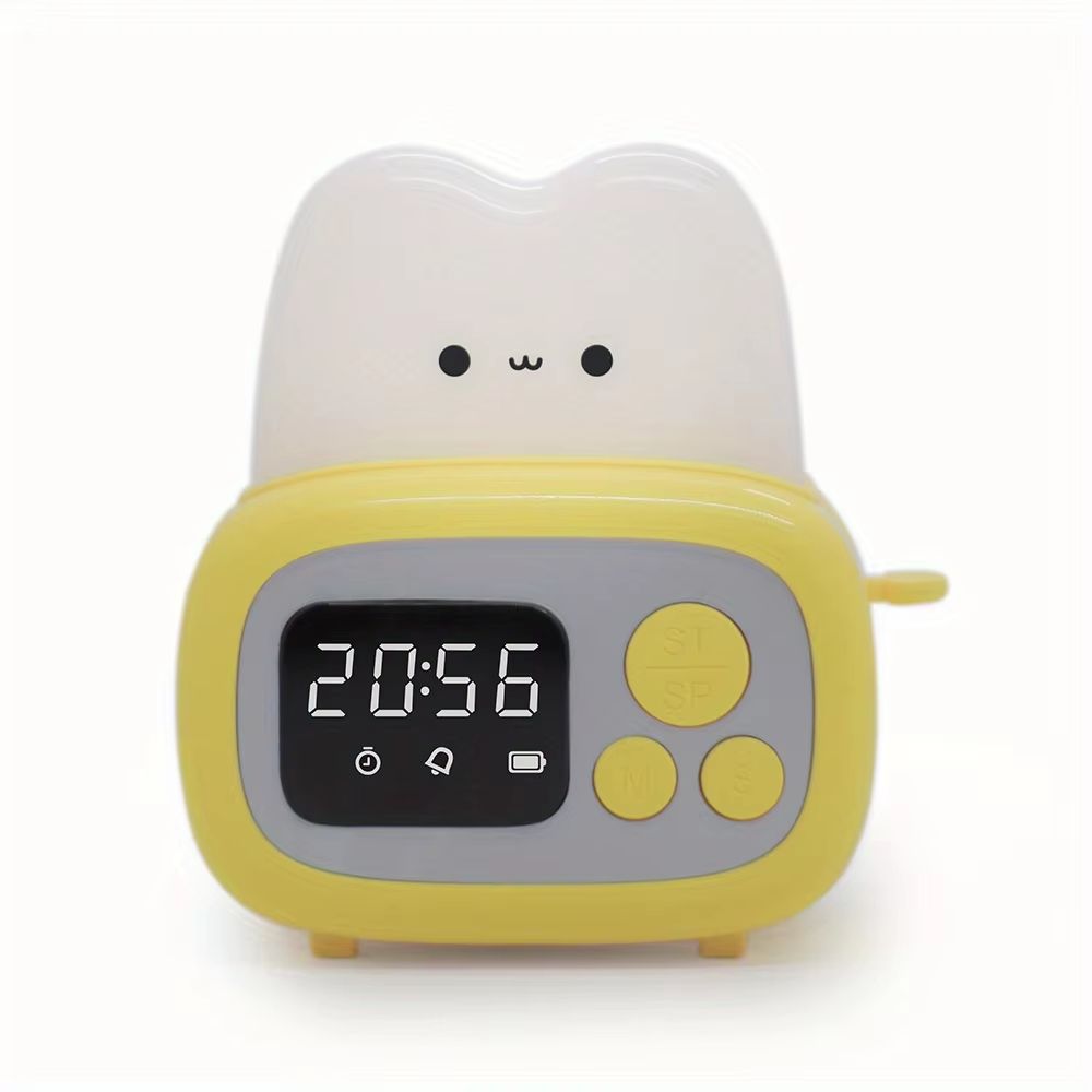 Cute Bread Night Light Alarm Clock USB Dimmable Sleep Companion 7