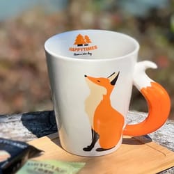 cute 3d fox ceramic mug 360ml cartoon animal coffee cup