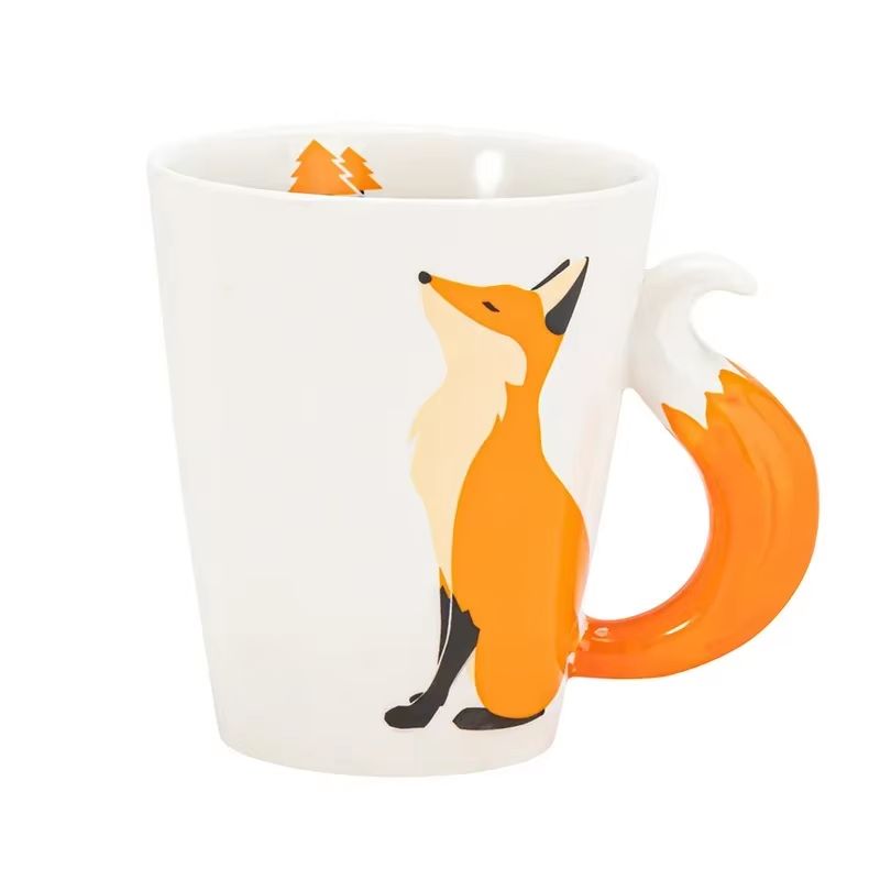 Cute 3D Fox Ceramic Mug 360ml Cartoon Animal Coffee Cup 5