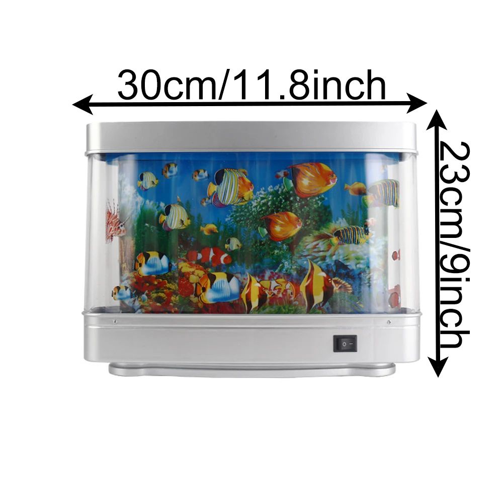 Ocean Motion Aquarium Lamp Virtual Fish Tank LED Night Light Decor 2