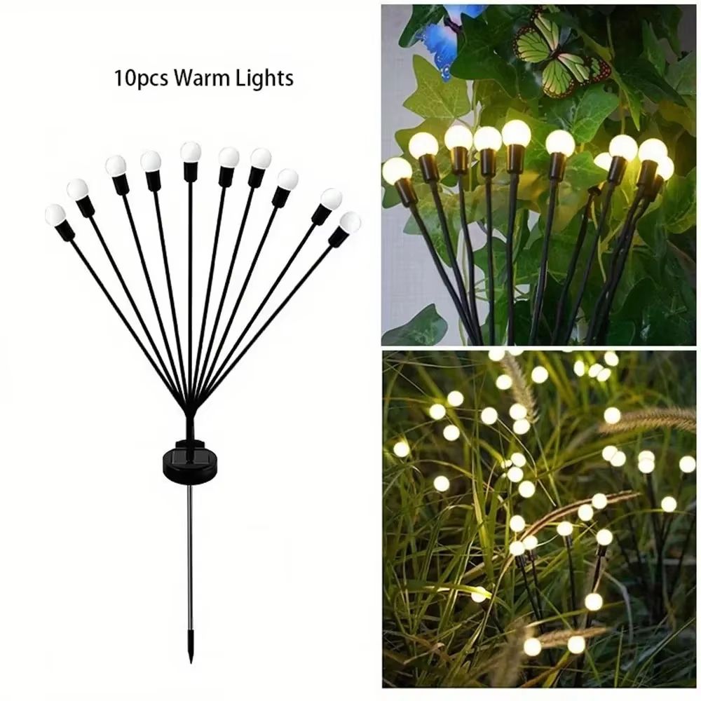 Solar Firefly Garden Lights Swaying Starburst LED Outdoor Landscape Decor 7