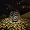 Solar Iron Hanging Lantern Hollow Projection LED Garden Light Waterproof Decor