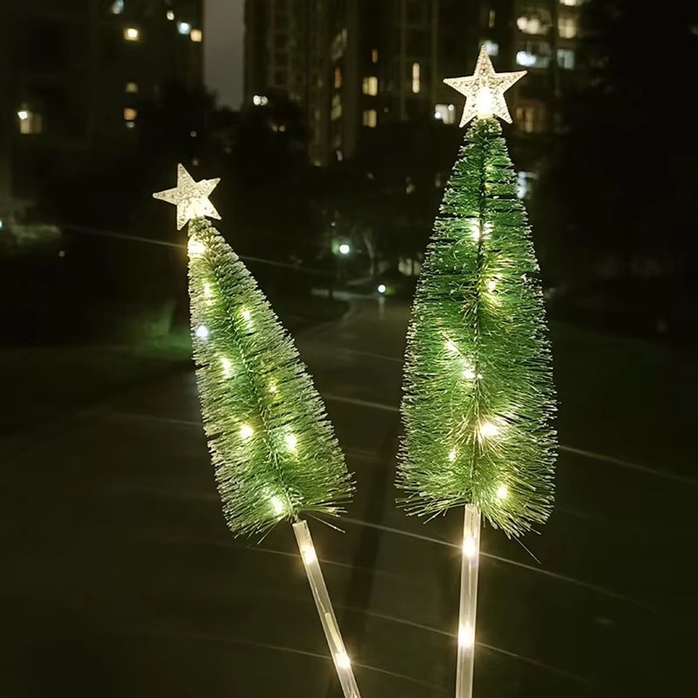 Solar Christmas Tree Garden Lights Waterproof LED Lawn Decor 2