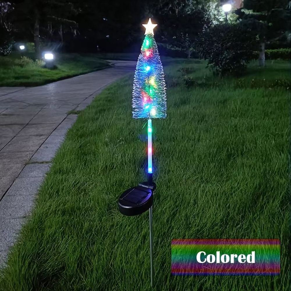 Solar Christmas Tree Garden Lights Waterproof LED Lawn Decor 4