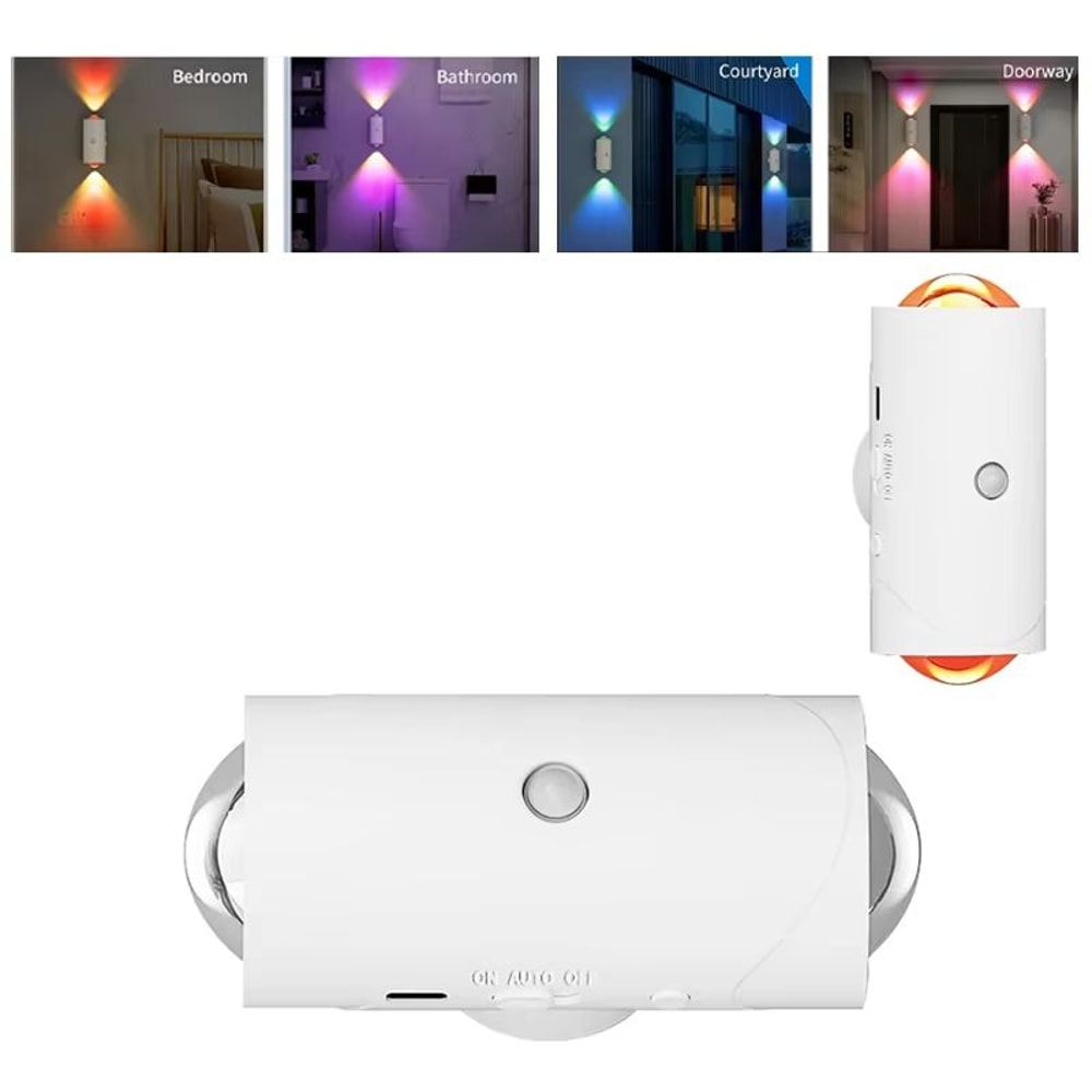 RGB Motion Sensor Wall Light Outdoor Waterproof LED Atmosphere Lamp 0