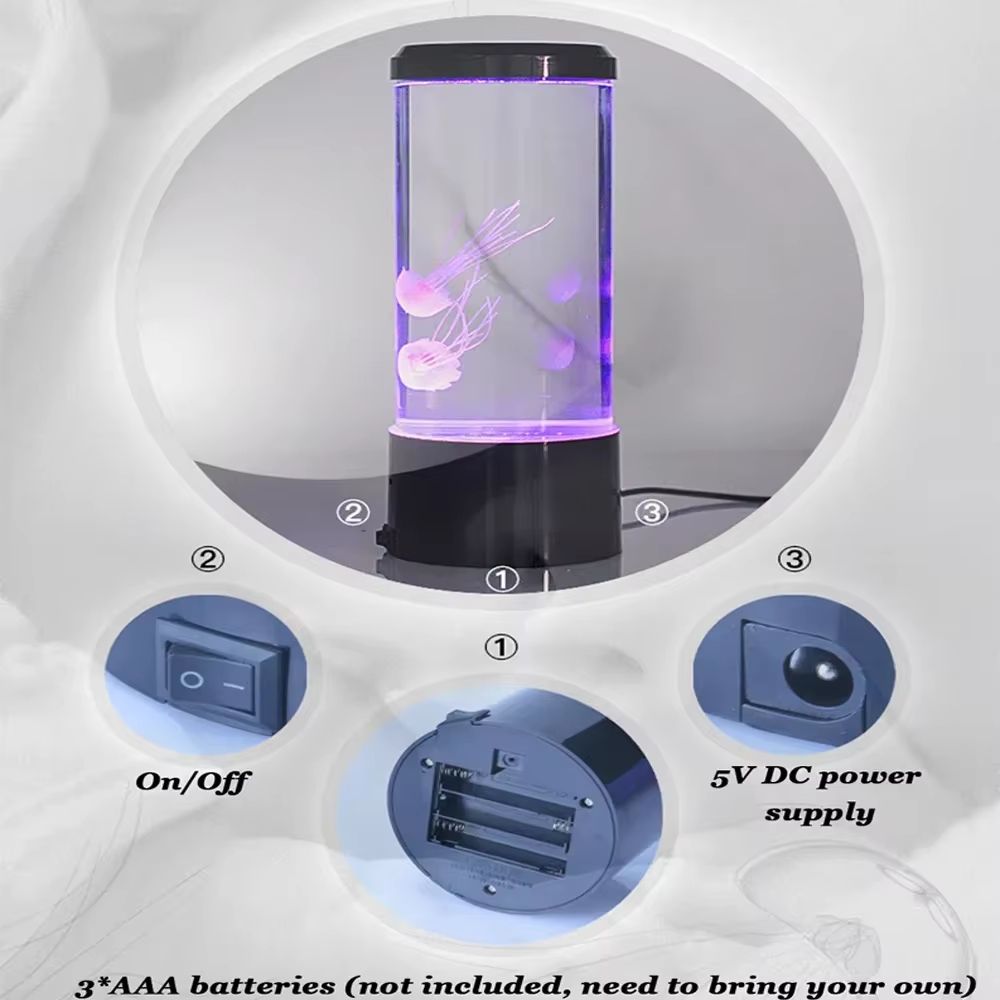 Jellyfish LED Night Light RGB Color Changing Aquarium Lamp With Remote 2