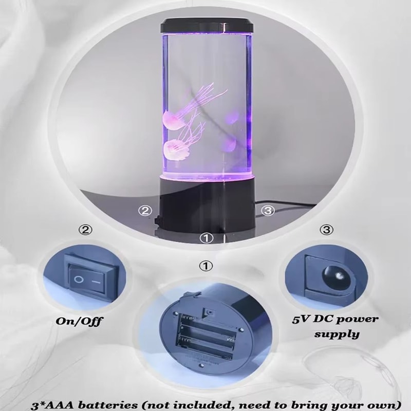 Jellyfish LED Night Light RGB Color Changing Aquarium Lamp With Remote 2