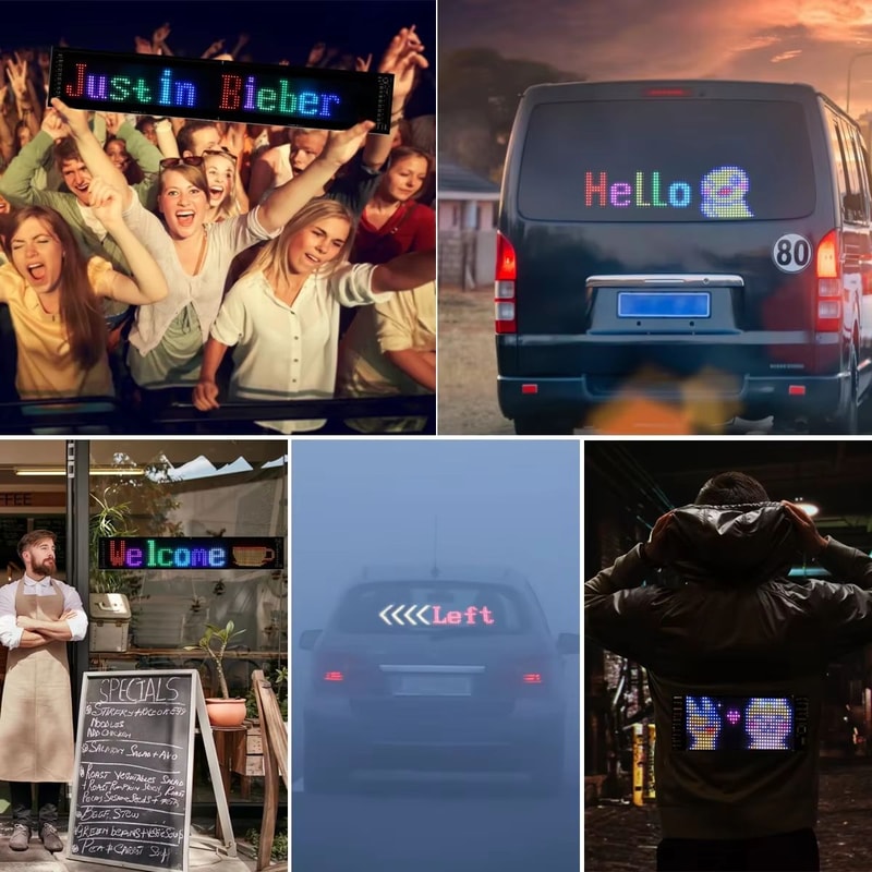 Flexible Programmable LED Scrolling Sign RGB Message Display Screen 5