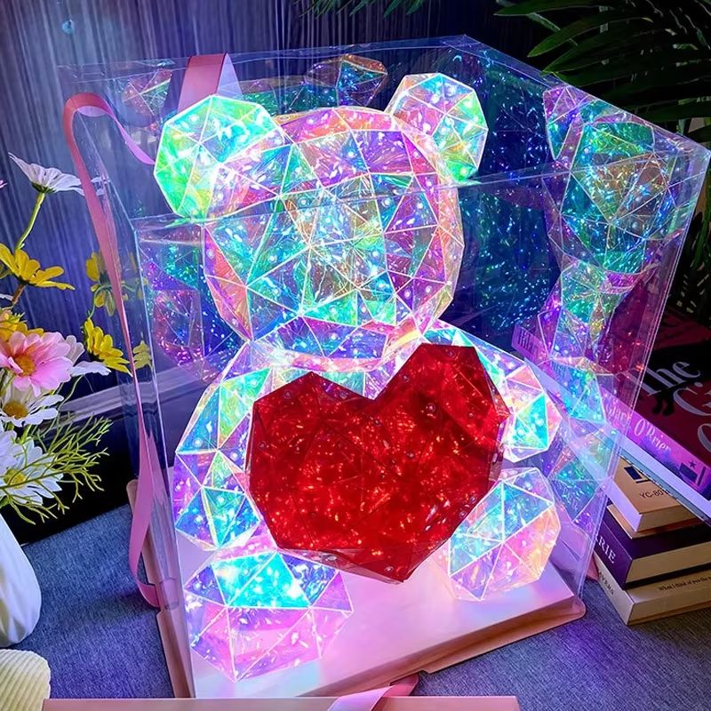 Sparkling Teddy Bear LED Gift Lamp For Bedroom Decor 0