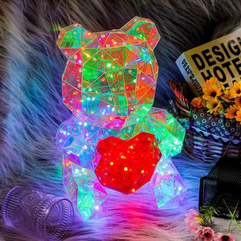 Sparkling Teddy Bear LED Gift Lamp For Bedroom Decor 3