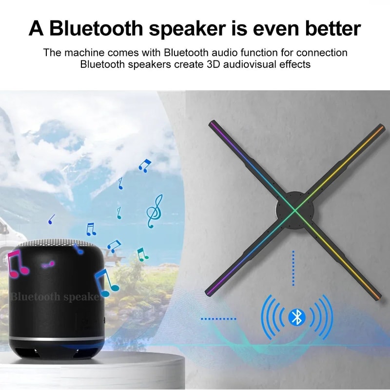 3D Hologram Fan LED Display 244in Smart Advertising Projector With 16GB 0