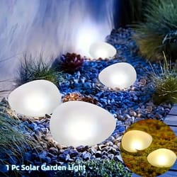 solar stone garden lights waterproof outdoor rock spotlights