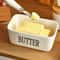 Ceramic Butter Dish With Lid And Knife Sealed Butter Keeper For Countertop 2