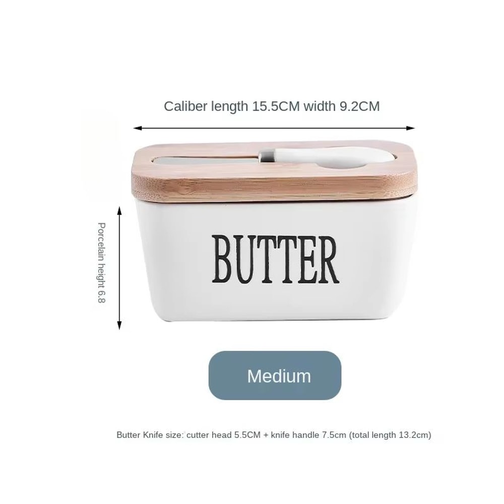 Ceramic Butter Dish With Lid And Knife Sealed Butter Keeper For Countertop 6