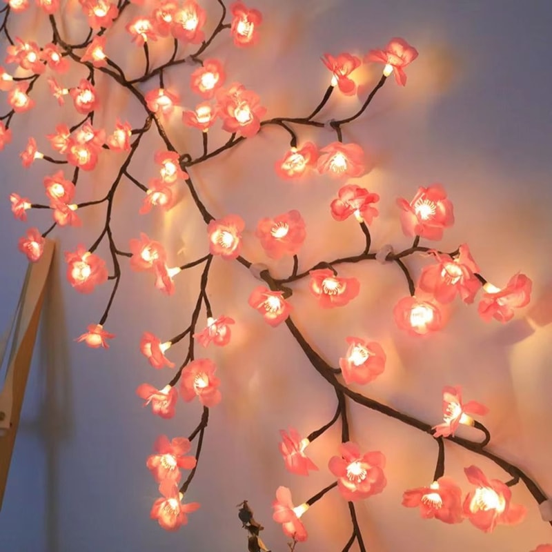 Cherry Blossom Willow Vine Lights USB Bendable Branch Decor 1