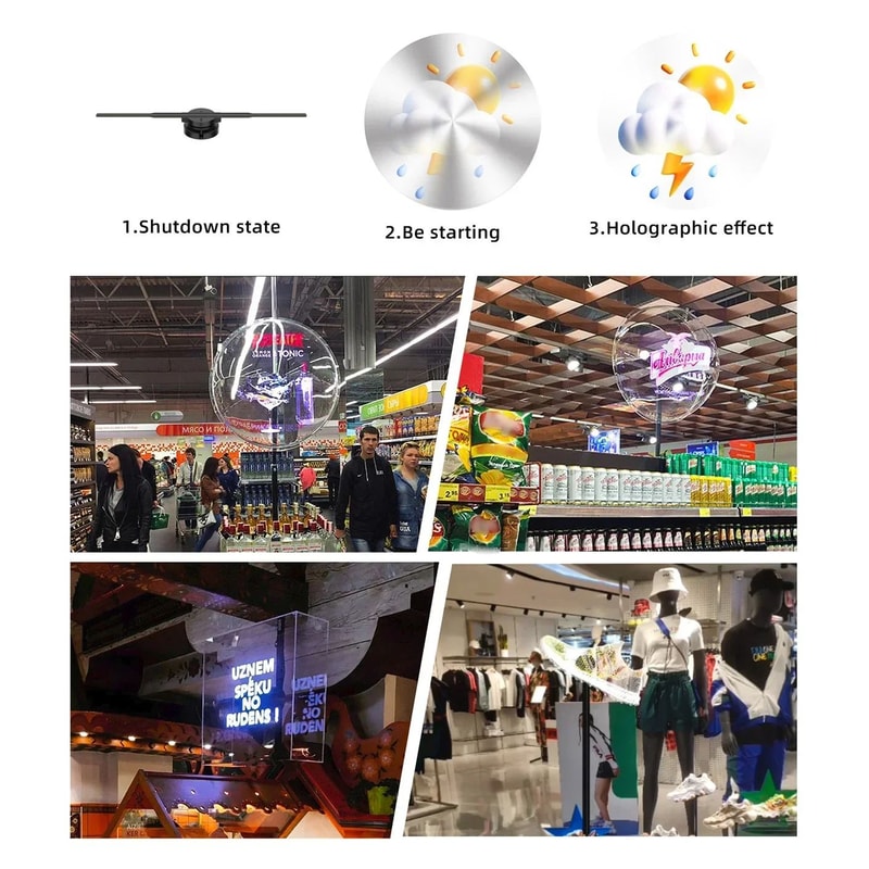 3D Hologram Fan Display 1654in WiFi Remote Custom Logo Advertising Projector 5