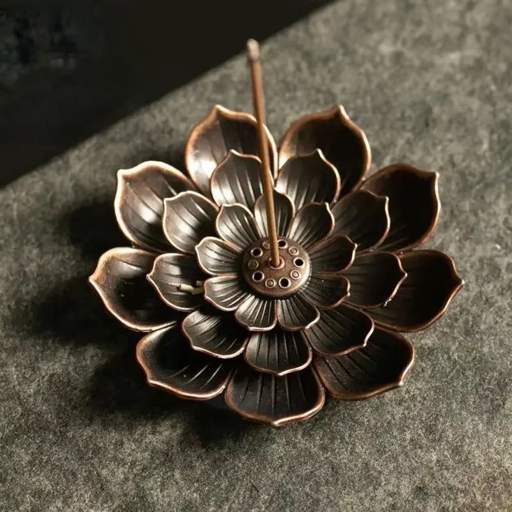 Lotus Alloy Incense Burner Stick And Coil Holder For Home Meditation Decor 4