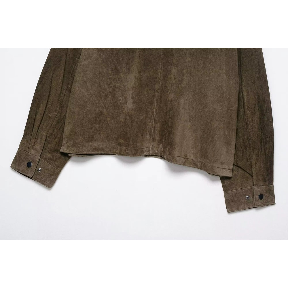 Womens Genuine Leather Pilot Jacket Vintage European Style Autumn Coat 2