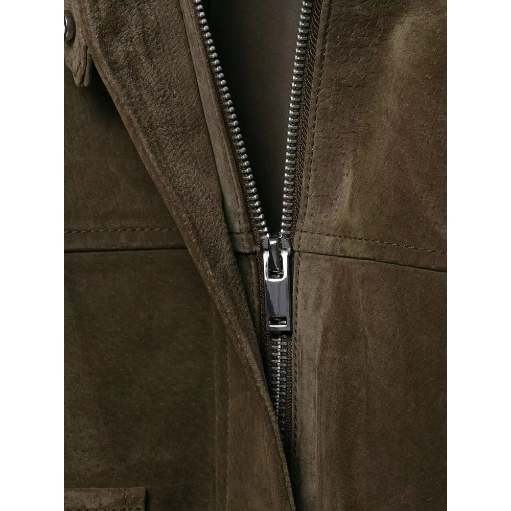 Womens Genuine Leather Pilot Jacket Vintage European Style Autumn Coat 4