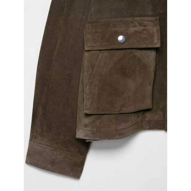 Womens Genuine Leather Pilot Jacket Vintage European Style Autumn Coat 5