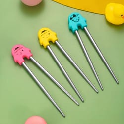 cartoon training chopsticks for kids and beginners with removable learning guide