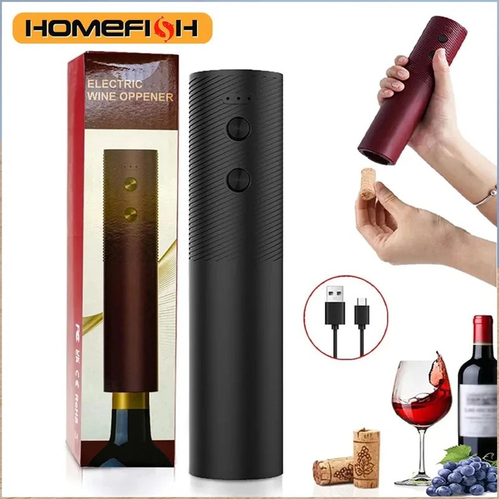 Rechargeable Electric Wine Bottle Opener With OneTouch Automatic Corkscrew 0