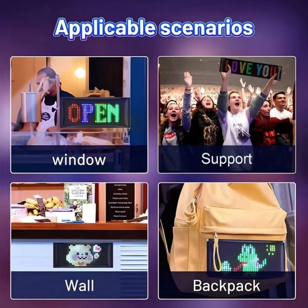 Bluetooth App Controlled RGB LED Matrix Car Display Custom Scrolling Message Panel 5