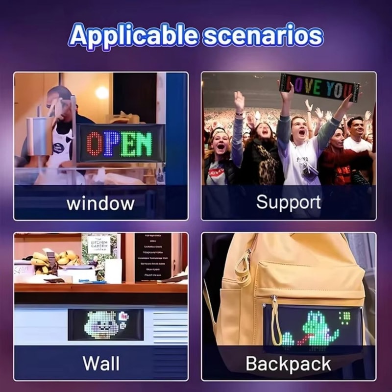 Bluetooth App Controlled RGB LED Matrix Car Display Custom Scrolling Message Panel 5