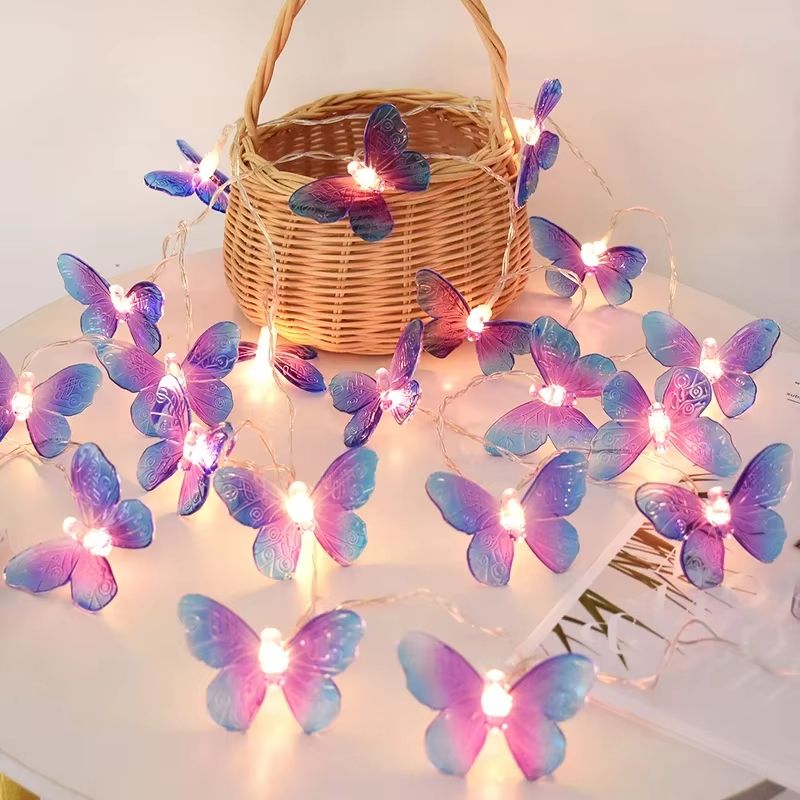 Butterfly Fairy String Lights 15M 10 LED Battery Powered Decorative Garland Lights 6