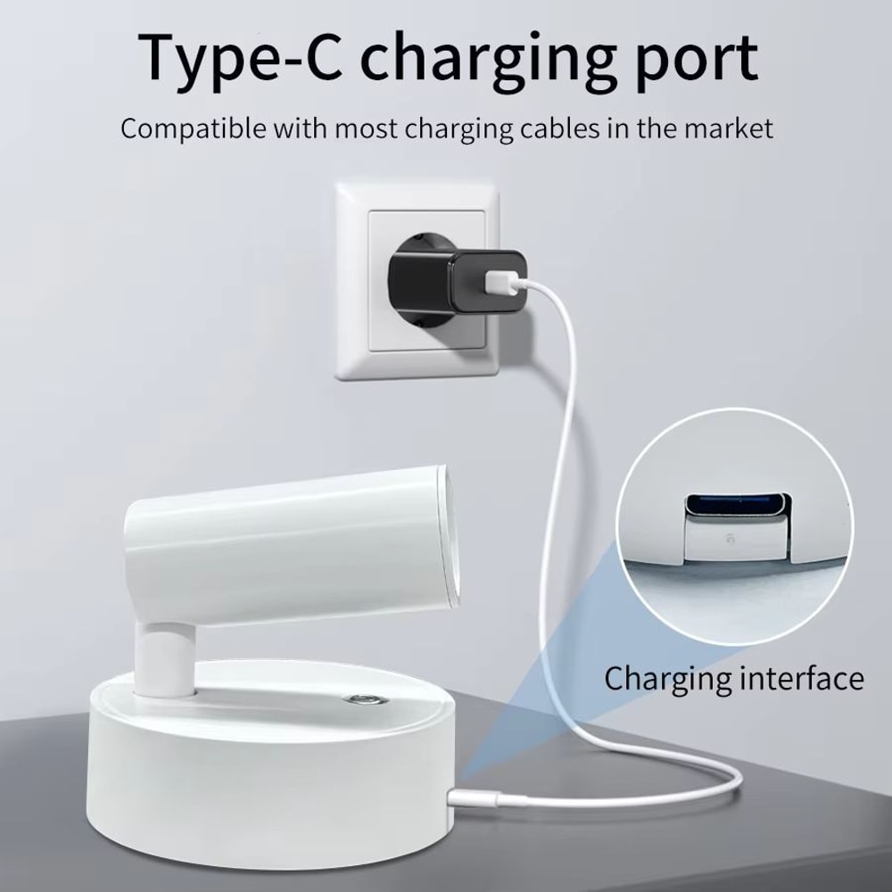 Rechargeable Magnetic Wall Lamp Wireless LED Bedside Reading Light Touch Dimmable Spotlight 2