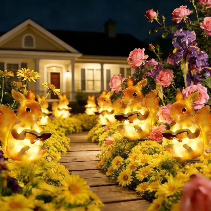 Solar Rabbit Reading Garden Light Outdoor Waterproof Decorative Lamp 1
