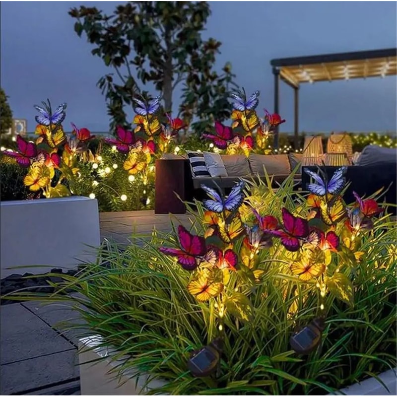 Solar Butterfly Flower Garden Light Waterproof Outdoor Yard Decor 3