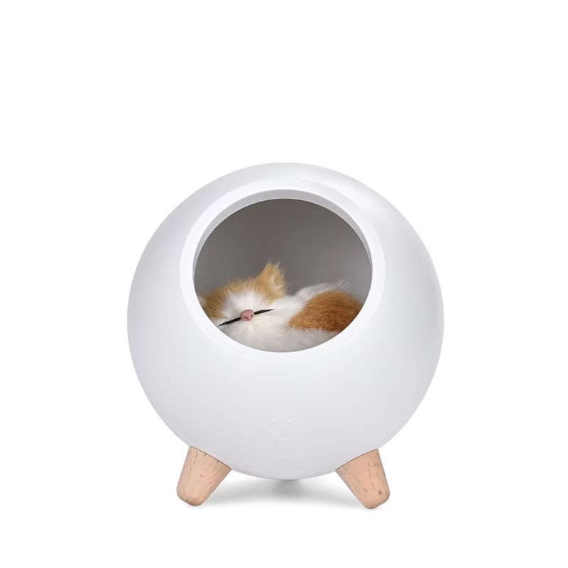 Cute Kitten Nest Touch Sensor Rechargeable Cat Night Light 7