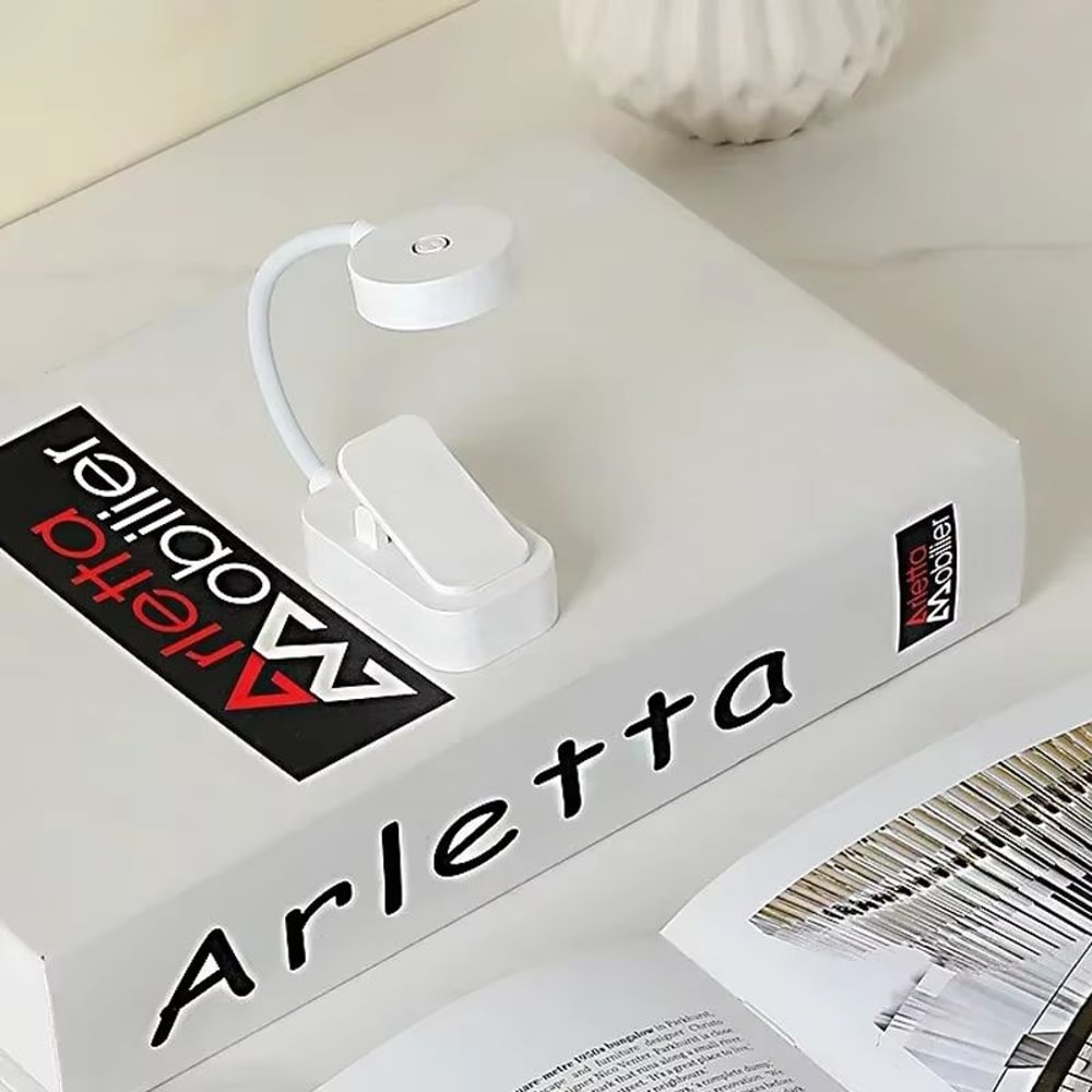 Mini Clip Book Lamp USB Rechargeable Folding Reading Light 4