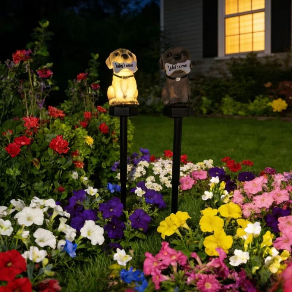 Solar Dog Welcome Garden Light Waterproof Outdoor Lawn Decor 5