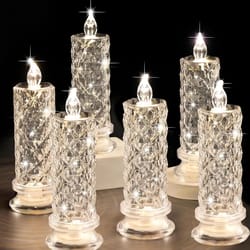 transparent crystal flameless led candles for wedding table and room decor