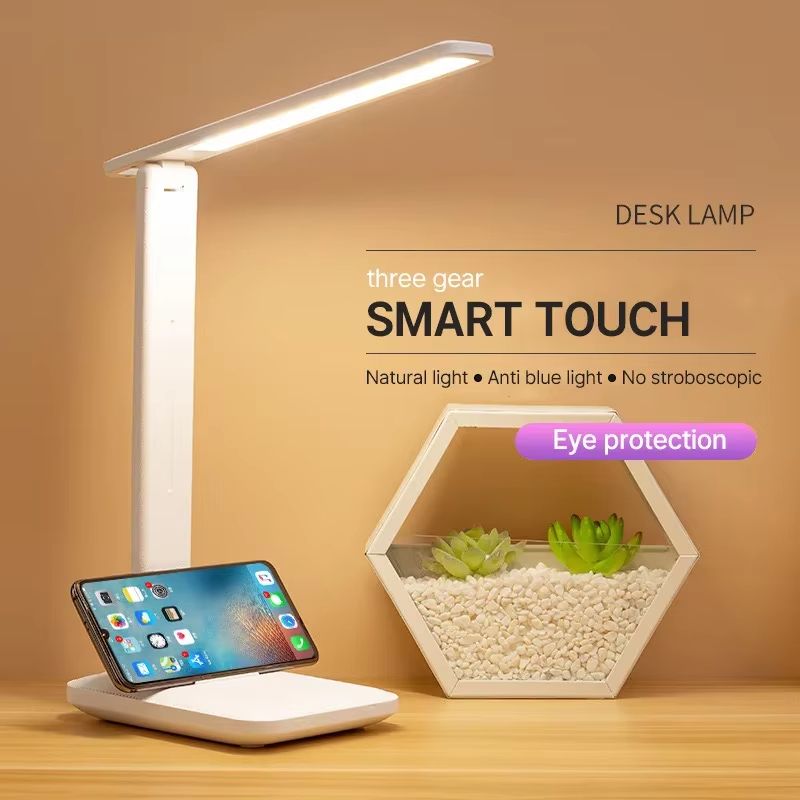 USB Rechargeable Foldable LED Desk Lamp With Touch Dimming Eye Care Light 0