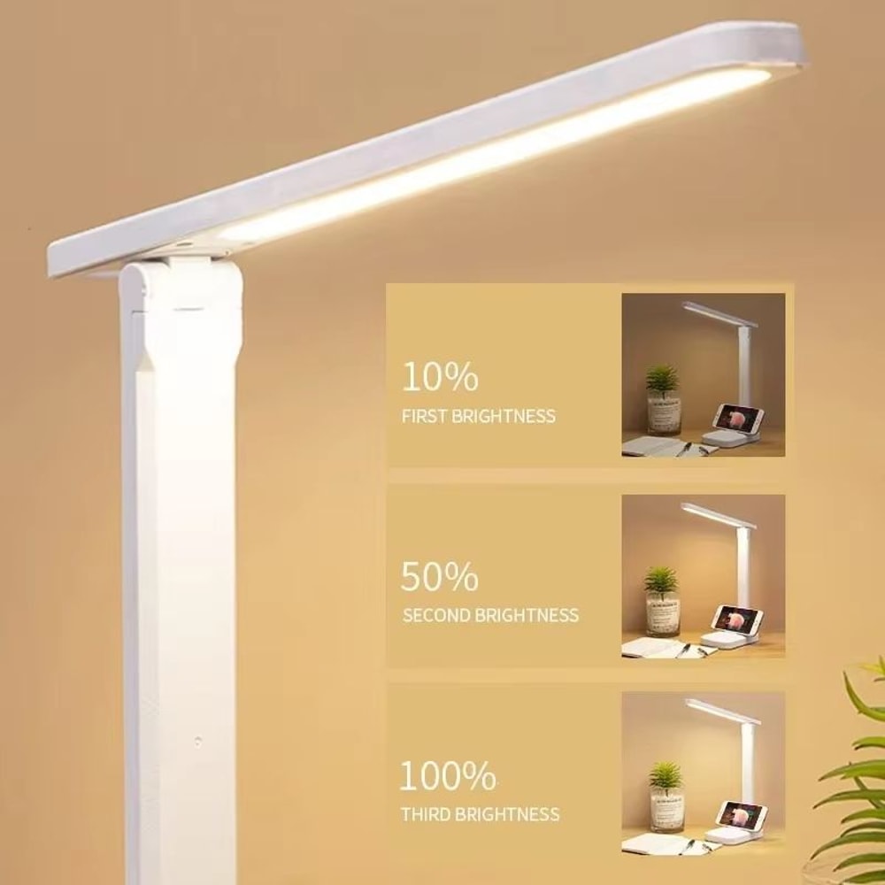 USB Rechargeable Foldable LED Desk Lamp With Touch Dimming Eye Care Light 6