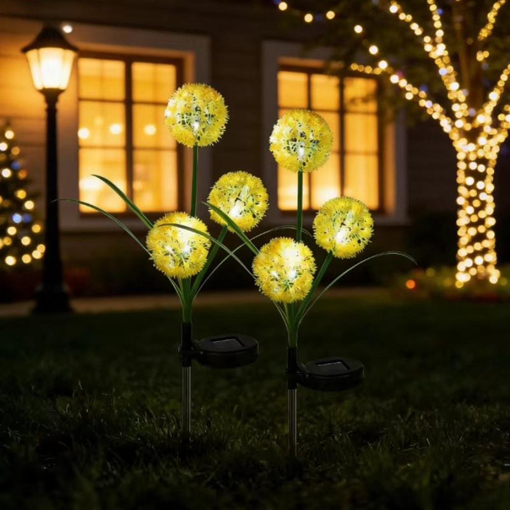3 Head Solar Scallion Ball Garden Light Waterproof Outdoor Pathway Decor 0