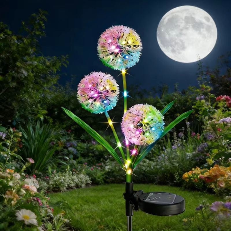 3 Head Solar Scallion Ball Garden Light Waterproof Outdoor Pathway Decor 2