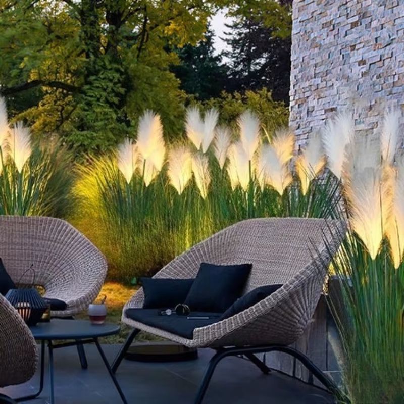 Solar Reed Pathway Stake Light Waterproof Outdoor Garden Lawn Decor 0